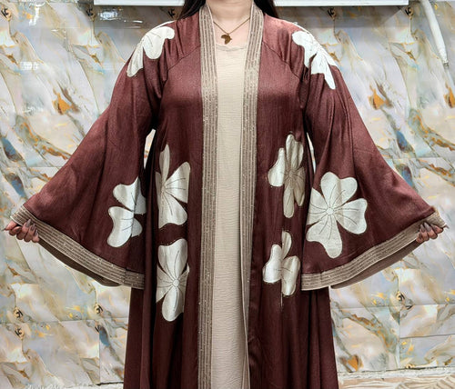 Abaya Florale 2 Pièces